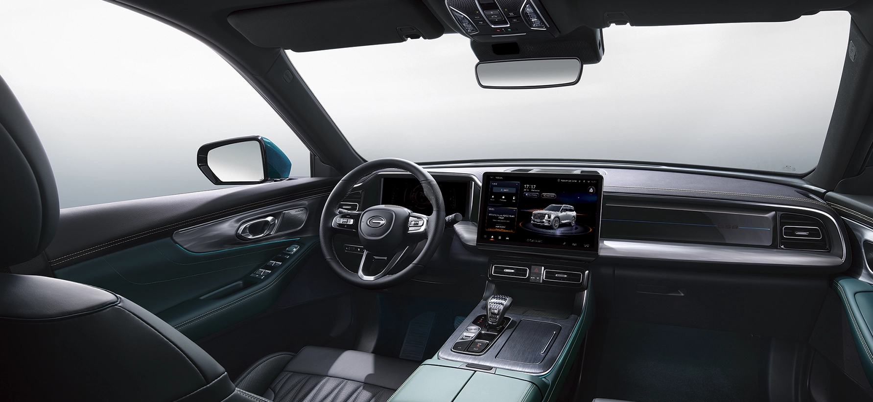 Комбинированный зеленый и черный салон GAC GS8